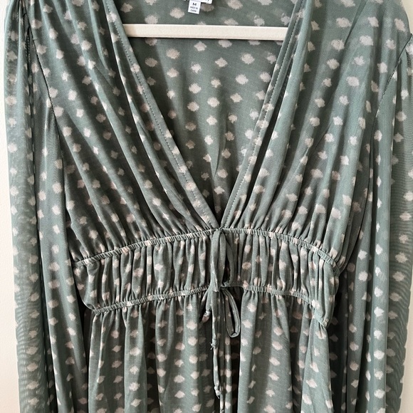 Madison & Berkeley Olive Polka Dot Blouse - Picture 3 of 4